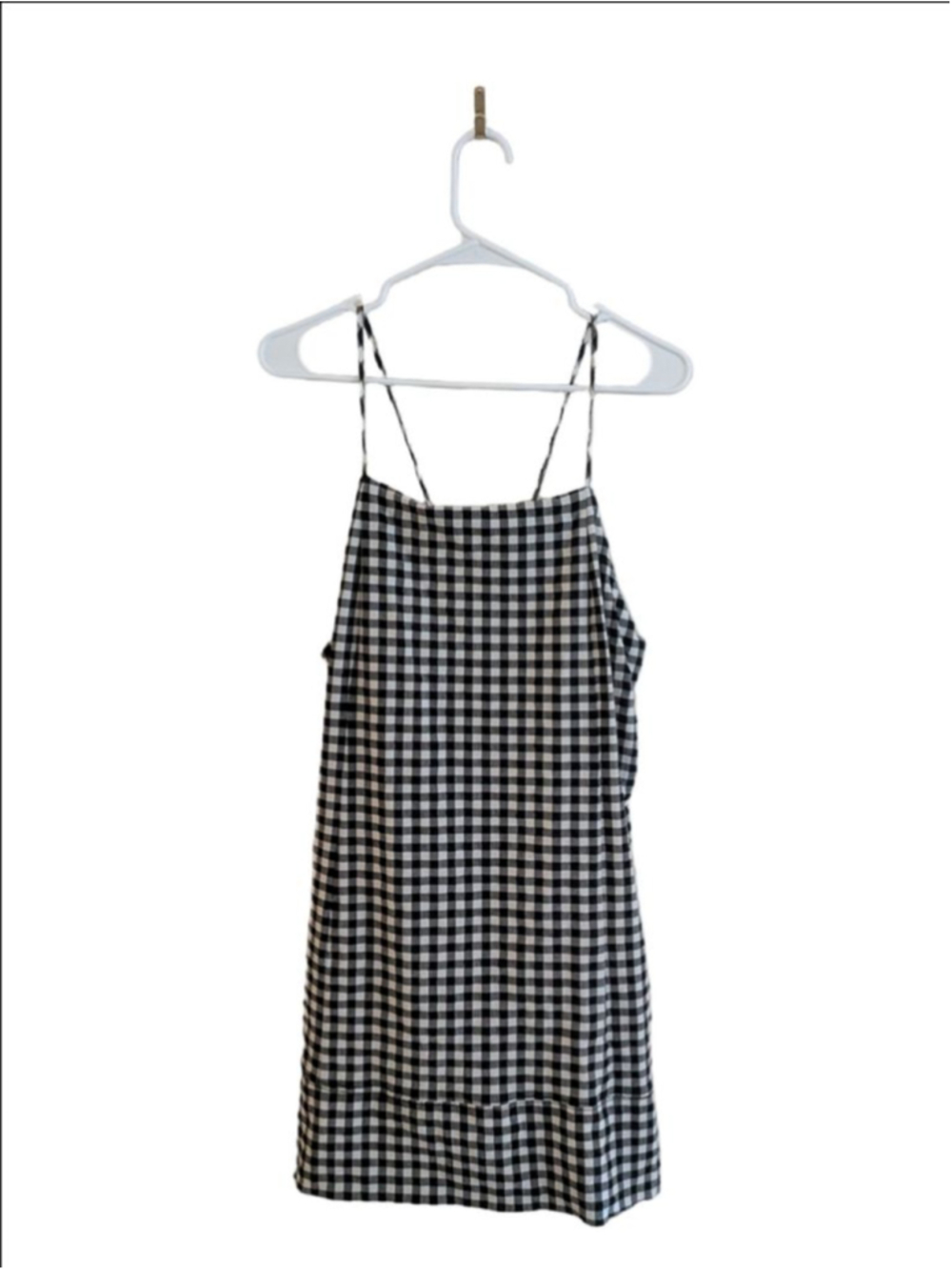 Anthropologie Gingham Mini Dress XL Open Back Tie Back Boho Summer Dress - Picture 3 of 8